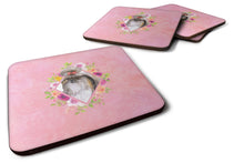 Load image into Gallery viewer, Shih Tzu Pink Flowers Coasters - Set of 4 Lightweight Foam, Absorbent Drink Coasters  CK4184FC