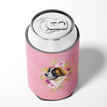 Load image into Gallery viewer, Saint Bernard #2 Pink Flowers Can or Bottle Hugger CK4187CC