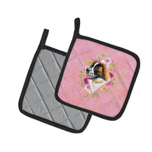 Load image into Gallery viewer, Saint Bernard #2 Pink Flowers Pot Holders - Set of 2 - Heat-Resistant Kitchen Essentials CK4187PTHD