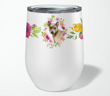 Load image into Gallery viewer, Thai Ridgeback Pink Flowers Stainless Steel 12 oz Stemless Wine Glass CK4188TBL12