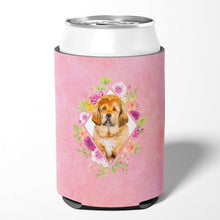 Load image into Gallery viewer, Tibetian Mastiff Puppy Pink Flowers Can or Bottle Hugger CK4189CC