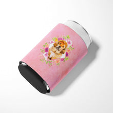 Load image into Gallery viewer, Tibetian Mastiff Puppy Pink Flowers Can or Bottle Hugger CK4189CC