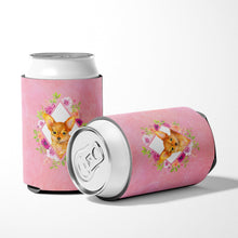 Load image into Gallery viewer, Toy Terrier Pink Flowers Can or Bottle Hugger CK4190CC