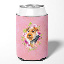 Load image into Gallery viewer, Welsh Terrier Pink Flowers Can or Bottle Hugger CK4192CC