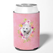 Load image into Gallery viewer, West Highland White Terrier Pink Flowers Can or Bottle Hugger CK4193CC