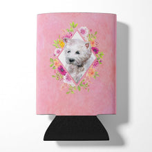 Load image into Gallery viewer, West Highland White Terrier Pink Flowers Can or Bottle Hugger CK4193CC