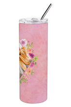 Load image into Gallery viewer, Yorkshire Terrier #2 Pink Flowers Double Walled Stainless Steel 20 oz Skinny Tumbler CK4195TBL20