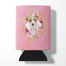 Load image into Gallery viewer, Jack Russell Terrier Pink Flowers Can or Bottle Hugger CK4198CC