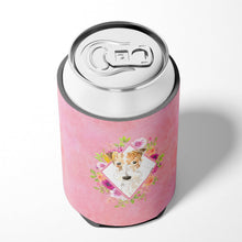 Load image into Gallery viewer, Fox Terrier Pink Flowers Can or Bottle Hugger CK4199CC