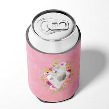 Load image into Gallery viewer, White Standard Poodle Pink Flowers Can or Bottle Hugger CK4200CC