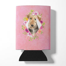 Load image into Gallery viewer, Airedale Terrier Pink Flowers Can or Bottle Hugger CK4204CC