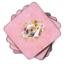 Load image into Gallery viewer, Airedale Terrier Pink Flowers Coasters - Set of 4 Lightweight Foam, Absorbent Drink Coasters  CK4204FC