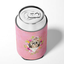 Load image into Gallery viewer, Shih Tzu Pink Flowers Can or Bottle Hugger CK4212CC
