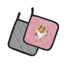 Load image into Gallery viewer, Collie Pink Flowers Pot Holders - Set of 2 - Heat-Resistant Kitchen Essentials CK4216PTHD