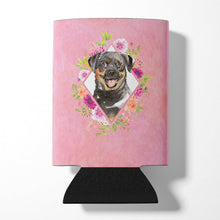 Load image into Gallery viewer, Rottweiler Pink Flowers Can or Bottle Hugger CK4217CC