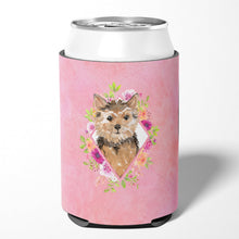 Load image into Gallery viewer, Norwich Terrier Pink Flowers Can or Bottle Hugger CK4220CC