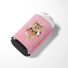 Load image into Gallery viewer, Norwich Terrier Pink Flowers Can or Bottle Hugger CK4220CC