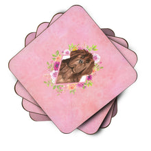 Load image into Gallery viewer, Newfoundland Pink Flowers Coasters - Set of 4 Lightweight Foam, Absorbent Drink Coasters  CK4221FC