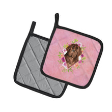 Load image into Gallery viewer, Newfoundland Pink Flowers Pot Holders - Set of 2 - Heat-Resistant Kitchen Essentials CK4221PTHD
