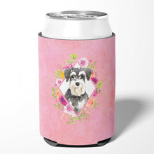 Load image into Gallery viewer, Schnauzer #2 Pink Flowers Can or Bottle Hugger CK4222CC