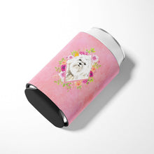 Load image into Gallery viewer, Maltese Pink Flowers Can or Bottle Hugger CK4223CC