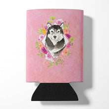 Load image into Gallery viewer, Alaskan Malamute Pink Flowers Can or Bottle Hugger CK4224CC