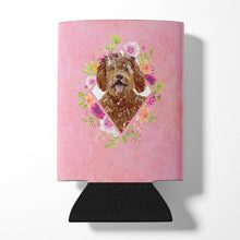 Load image into Gallery viewer, Labradoodle Pink Flowers Can or Bottle Hugger CK4228CC
