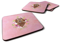 Load image into Gallery viewer, Labradoodle Pink Flowers Coasters - Set of 4 Lightweight Foam, Absorbent Drink Coasters  CK4228FC