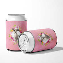 Load image into Gallery viewer, Italian Greyhound Pink Flowers Can or Bottle Hugger CK4230CC