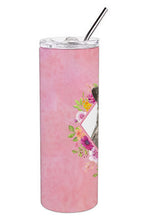 Load image into Gallery viewer, Irish Wolfhound Pink Flowers Double Walled Stainless Steel 20 oz Skinny Tumbler CK4231TBL20