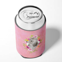 Load image into Gallery viewer, Grey Standard Poodle Pink Flowers Can or Bottle Hugger CK4233CC