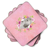 Load image into Gallery viewer, Grey Standard Poodle Pink Flowers Coasters - Set of 4 Lightweight Foam, Absorbent Drink Coasters  CK4233FC