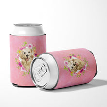 Load image into Gallery viewer, Golden Retriever Pink Flowers Can or Bottle Hugger CK4235CC
