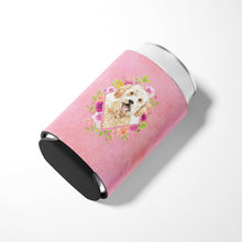Load image into Gallery viewer, Goldendoodle Pink Flowers Can or Bottle Hugger CK4236CC