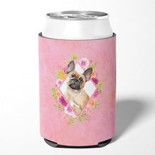Load image into Gallery viewer, Fawn French Bulldog Pink Flowers Can or Bottle Hugger CK4238CC