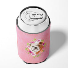 Load image into Gallery viewer, English Bulldog Pink Flowers Can or Bottle Hugger CK4240CC
