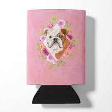 Load image into Gallery viewer, English Bulldog Pink Flowers Can or Bottle Hugger CK4240CC