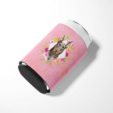 Load image into Gallery viewer, Doberman Pinsher Pink Flowers Can or Bottle Hugger CK4241CC