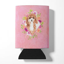 Load image into Gallery viewer, Cavapoo Pink Flowers Can or Bottle Hugger CK4247CC