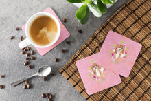 Load image into Gallery viewer, Cavapoo Pink Flowers Coasters - Set of 4 Lightweight Foam, Absorbent Drink Coasters  CK4247FC