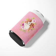 Load image into Gallery viewer, Blenheim Cavalier Spaniel Pink Flowers Can or Bottle Hugger CK4248CC