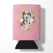 Load image into Gallery viewer, Catahoula Leopard Dog Pink Flowers Can or Bottle Hugger CK4249CC