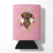 Load image into Gallery viewer, Chocolate Labrador Pink Flowers Can or Bottle Hugger CK4251CC