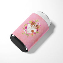 Load image into Gallery viewer, Brittany Spaniel Pink Flowers Can or Bottle Hugger CK4254CC