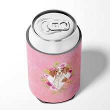 Load image into Gallery viewer, Brittany Spaniel Pink Flowers Can or Bottle Hugger CK4254CC