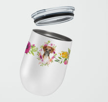 Load image into Gallery viewer, Boxer Pink Flowers Stainless Steel 12 oz Stemless Wine Glass CK4255TBL12