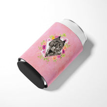 Load image into Gallery viewer, Bouvier des Flandres Pink Flowers Can or Bottle Hugger CK4256CC