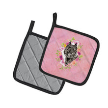 Load image into Gallery viewer, Bouvier des Flandres Pink Flowers Pot Holders - Set of 2 - Heat-Resistant Kitchen Essentials CK4256PTHD