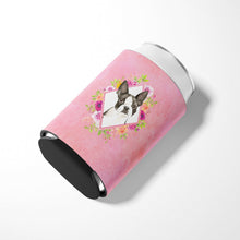 Load image into Gallery viewer, Boston Terrier Pink Flowers Can or Bottle Hugger CK4257CC