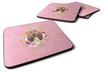 Load image into Gallery viewer, Bloodhound Pink Flowers Coasters - Set of 4 Lightweight Foam, Absorbent Drink Coasters  CK4259FC
